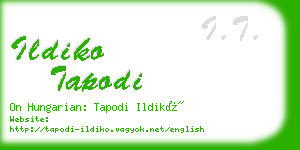 ildiko tapodi business card